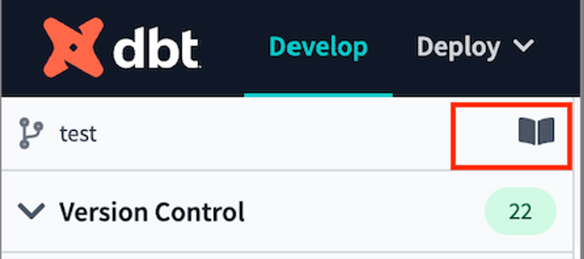 dbt docs book icon
